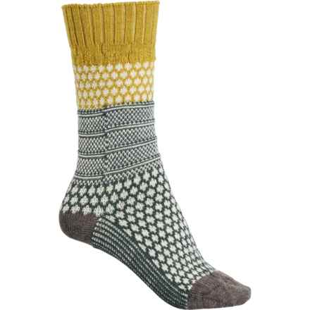 SmartWool Everyday Popcorn Cable Socks - Merino Wool, Crew (For Women) in Golden Olive