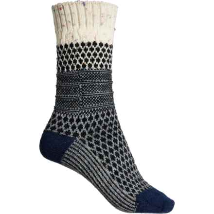 SmartWool Everyday Popcorn Cable Socks - Merino Wool, Crew (For Women) in Natural Donegal