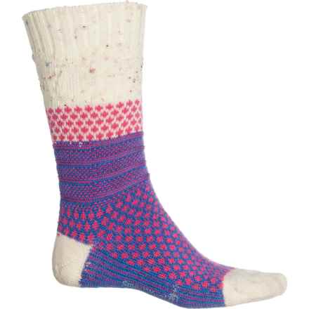 SmartWool Everyday Popcorn Cable Socks - Merino Wool, Crew (For Women) in Power Pink