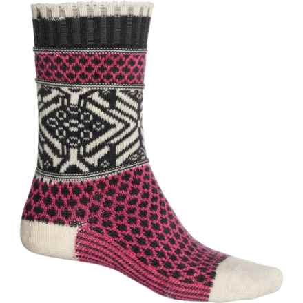 SmartWool Everyday Popcorn Snowflake Socks - Merino Wool, Crew (For Women) in Charcoal