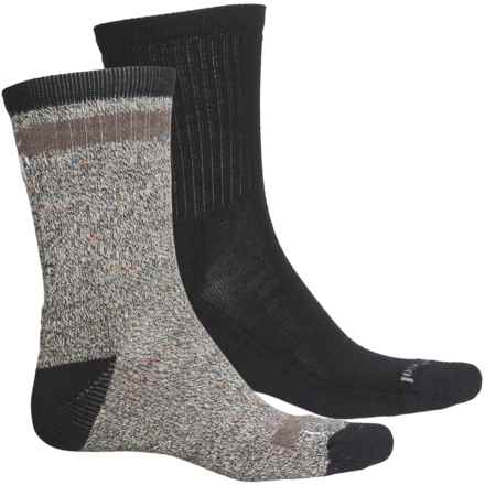 SmartWool Everyday Solid Rib Larimer Socks - 2-Pack, Merino Wool, Crew (For Men and Women) in Black-Taupe Heather