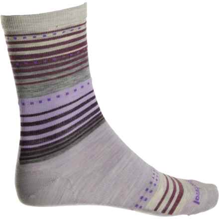 SmartWool Everyday Stitch Stripe Zero Cushion Socks - Merino Wool, Crew (For Women) in Purple Eclipse
