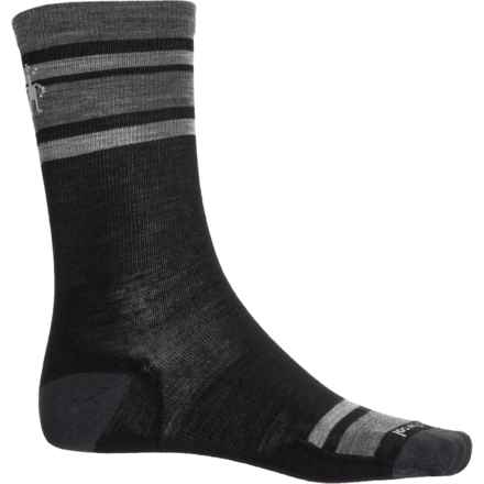 SmartWool Everyday Top Split Striped Socks - Merino Wool, Crew (For Men and Women) in Black/Charcoal