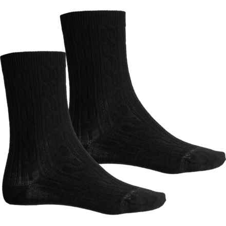 SmartWool Everyday Zero Cushion Cable Socks - 2-Pack, Merino Wool, Crew (For Men and Women) in Black