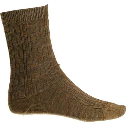 SmartWool Everyday Zero Cushion Cable Socks - Merino Wool, Crew (For Men and Women) in Desert Sand