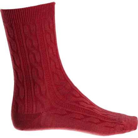 SmartWool Everyday Zero Cushion Cable Socks - Merino Wool, Crew (For Men and Women) in Pomegranate
