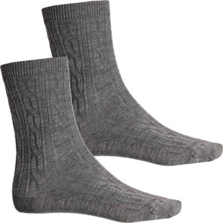 SmartWool Everyday Zero Cushion Cable Socks - Merino Wool, Crew (For Women) in Medium Gray