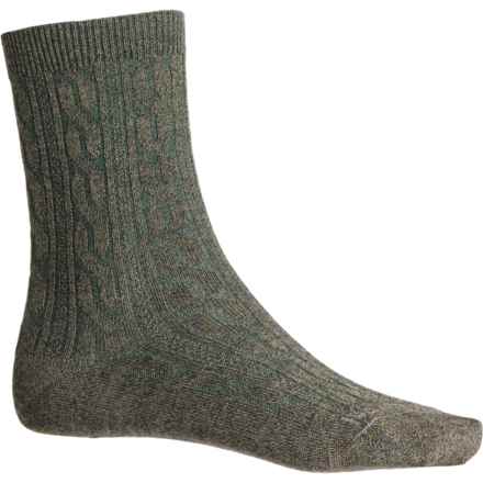 SmartWool Everyday Zero Cushion Cable Socks - Merino Wool, Crew (For Women) in Winter Moss/Charcoal