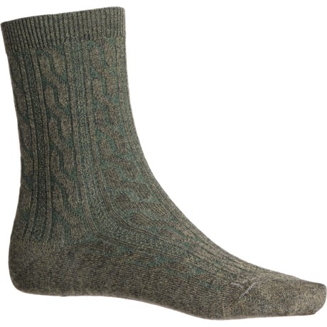 SmartWool Everyday Zero Cushion Cable Socks - Merino Wool, Crew (For Women) in Winter Moss/Charcoal