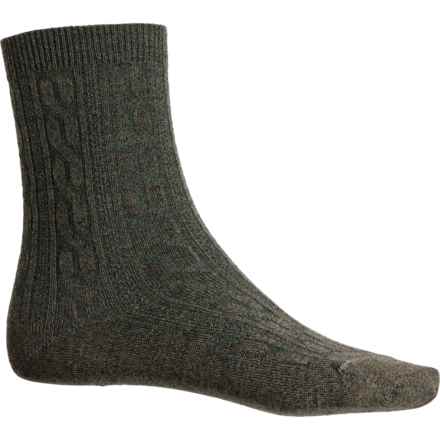 SmartWool Everyday Zero Cushion Cable Socks - Merino Wool, Crew (For Women) in Winter Moss/Charcoal