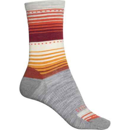 SmartWool Everyday Zero Cushion Stitch Striped Socks - Merino Wool, Crew (For Women) in Light Gray