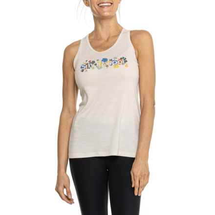 SmartWool Floral Meadow Graphic Tank Top - Merino Wool in Almond Heather