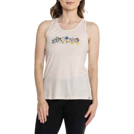 SmartWool Floral Meadow Graphic Tank Top - Merino Wool in Almond Heather