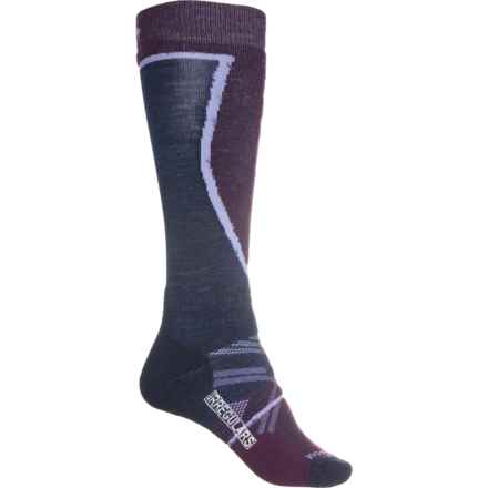 SmartWool Full Cushion Mountain Snowflake Pattern Ski Socks - Merino Wool, Over the Calf (For Women) in Purple Iris