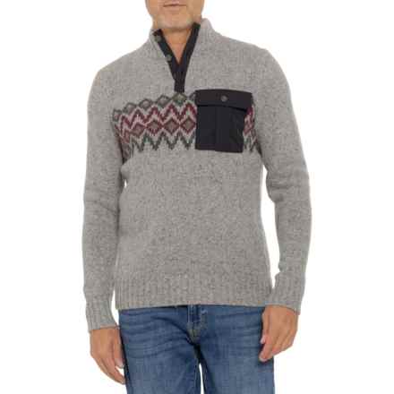 SmartWool Heavy Henley Sweater - Merino Wool in Light Gray Heather