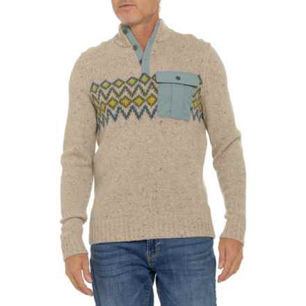 SmartWool Heavy Henley Sweater - Merino Wool in Oat Heather