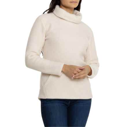 SmartWool Hudson Trail Fleece Fold Over Neck Shirt - Merino Wool, Long Sleeve in Almond