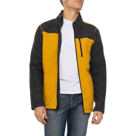 SmartWool Hudson Trail Fleece Full-Zip Jacket - Merino Wool in Charcoal/Honey Gold