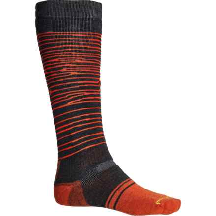 SmartWool Iguchi Pattern Full Cushion Snowboard Socks - Merino Wool, Over the Calf (For Men and Women) in Charcoal