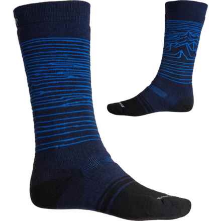 SmartWool Iguchi Pattern Full Cushion Snowboard Socks - Merino Wool, Over the Calf (For Men and Women) in Deep Navy