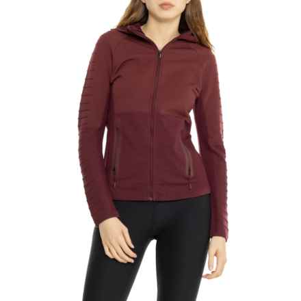 SmartWool Intraknit Fleece Hoodie - Merino Wool, Full Zip in Black Cherry/Pecan