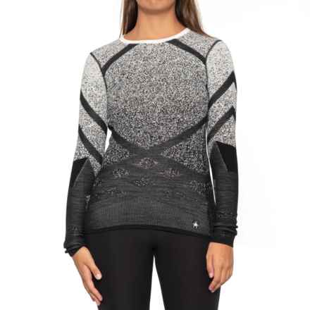 SmartWool Intraknit Merino 200 Base Layer Top - Merino Wool, Long Sleeve in Black/White