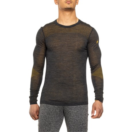 SmartWool Intraknit Merino 200 Base Layer Top - Merino Wool, Long Sleeve in Charcoal/Honey Gold