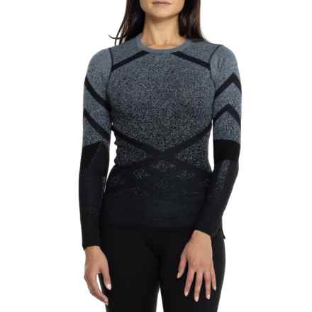 SmartWool Intraknit Merino 200 Base Layer Top - Merino Wool, Long Sleeve in Nts Blac/Pewter Blue