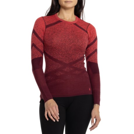 SmartWool Intraknit Merino 200 Base Layer Top - Merino Wool, Long Sleeve in Nts Black Cherry/Scarlet