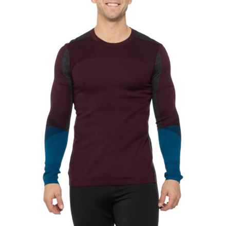SmartWool Intraknit Thermal Base Layer Top - Merino Wool, Long Sleeve in Eggplant/Nival Blue
