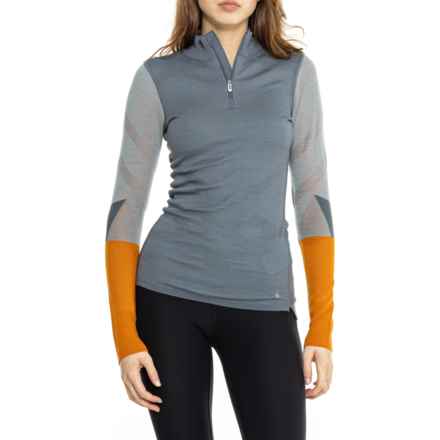 SmartWool Intraknit Thermal Base Layer Top - Merino Wool, Zip Neck, Long Sleeve in Pewter Blue