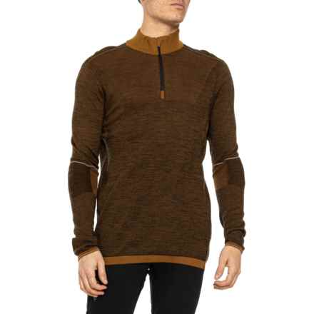 SmartWool Intraknit Thermal Max Base Layer Top - Merino Wool, Zip Neck, Long Sleeve in Fox Brown