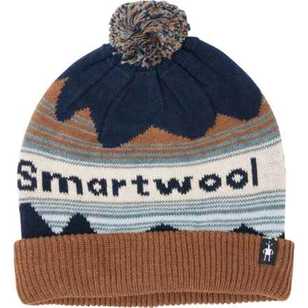 SmartWool Knit Winter Pattern Pom Beanie - Merino Wool (For Men) in Deep Navy Heather