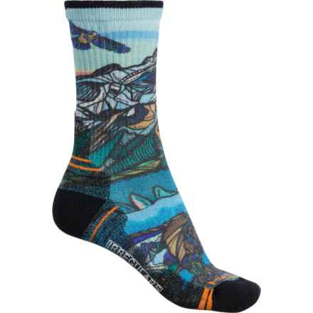 SmartWool Light Cushion Icy Range Print Hiking Socks - Merino Wool, Crew (For Women) in Multi Color