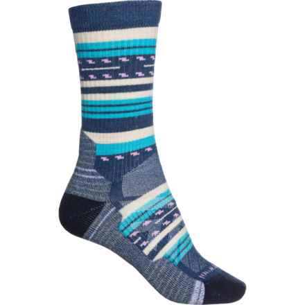 SmartWool Light Cushion Margarita Hiking Socks - Merino Wool, Crew (For Women) in Alpine Blue