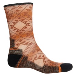 SmartWool Light Cushion Southwest Tile Hiking Socks - Merino Wool, Crew (For Men) in Orange Rust