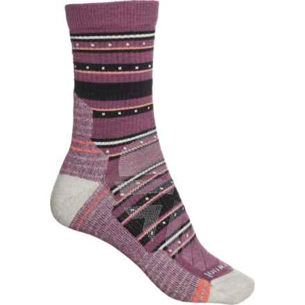 SmartWool Light Cushion Stitch Stripe Hiking Socks - Merino Wool, Crew (For Women) in Argyle Purple