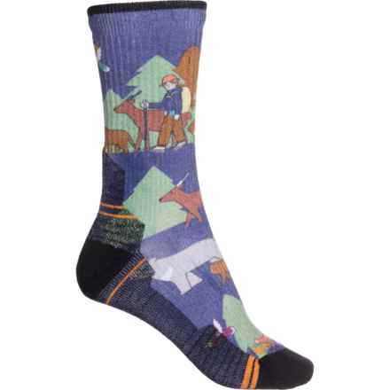 SmartWool Light Cushioned Printed Hiking Socks - Merino Wool, Crew (For Women) in Medium Gray