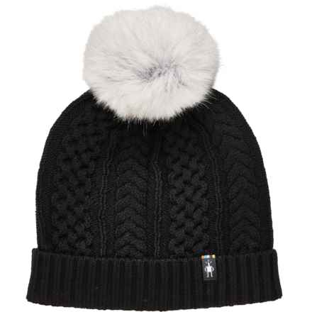 SmartWool Lodge Girl Beanie - Merino Wool in Black/Light Gray
