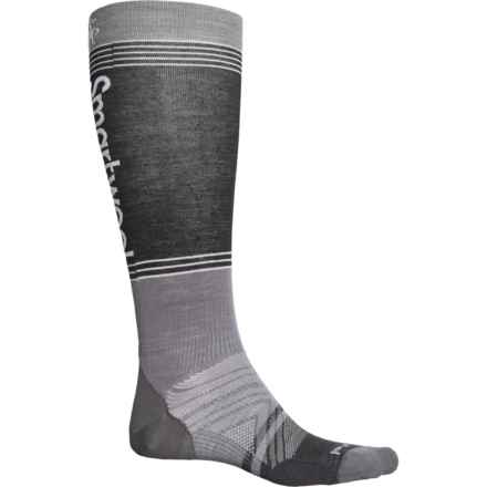 SmartWool Logo Zero Cushion Ski Socks - Merino Wool, Over the Calf (For Men and Women) in Graphite