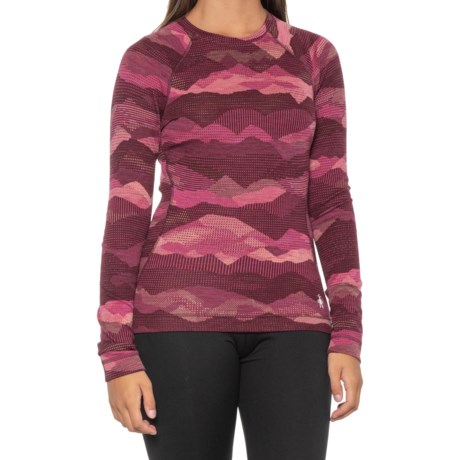 SmartWool Merino 250 Pattern Base Layer Top - Merino Wool, Long Sleeve in Festive Fuschia M Scape