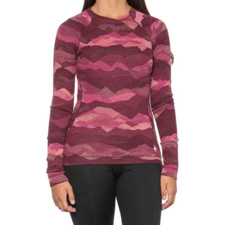 SmartWool Merino 250 Patterned Base Layer Top - Merino Wool, Long Sleeve in Festive Fuschia M Scape