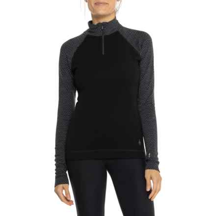 SmartWool Merino 250 Patterned Base Layer Top - Merino Wool, Zip Neck, Long Sleeve in Black Dot