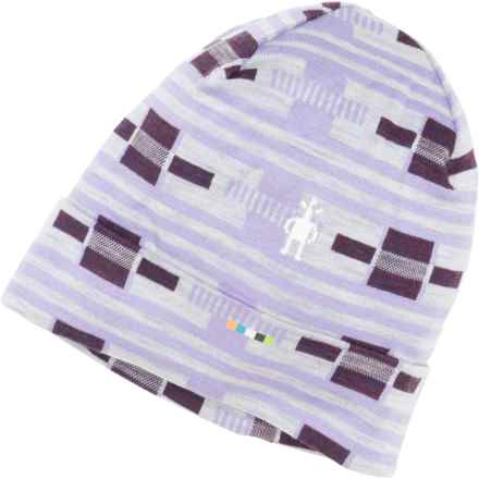 SmartWool Merino 250 Reversible Pattern Beanie - Merino Wool (For Kids) in Violet Flirt With Me