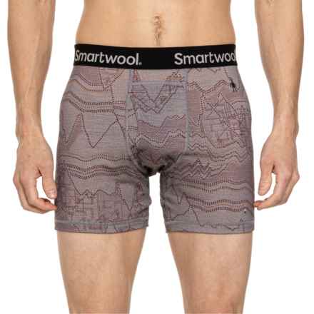 SmartWool Merino Print Everyday Boxer Briefs - Merino Wool in Light Gray Digial Summit
