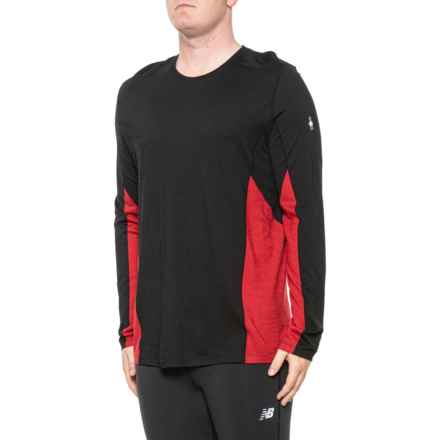 SmartWool Merino Sport 150 Base Layer Top - Merino Wool, Long Sleeve in Black/Rhythmic Red