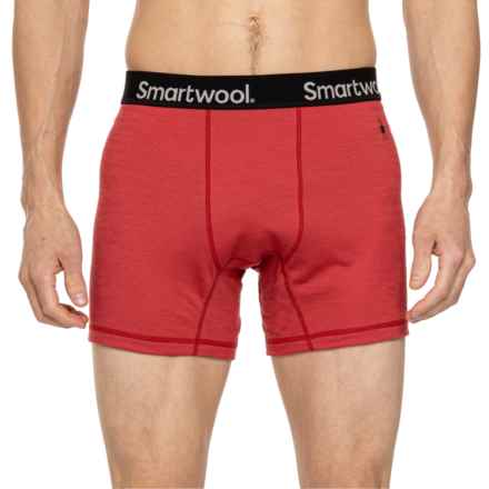 SmartWool Merino Sport Blend Active Boxer Briefs - Merino Wool in Earth Red