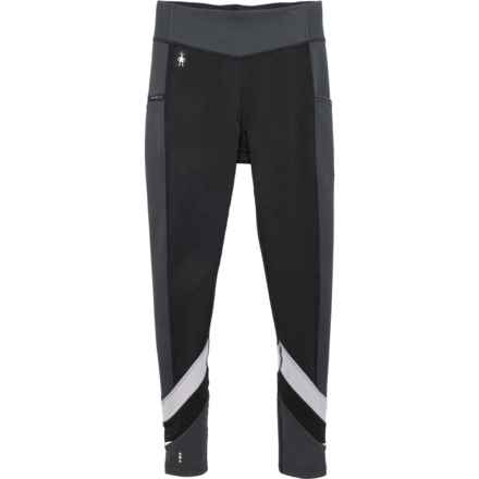 SmartWool Merino Sport Color-Block Fleece Leggings - Merino Wool in Black