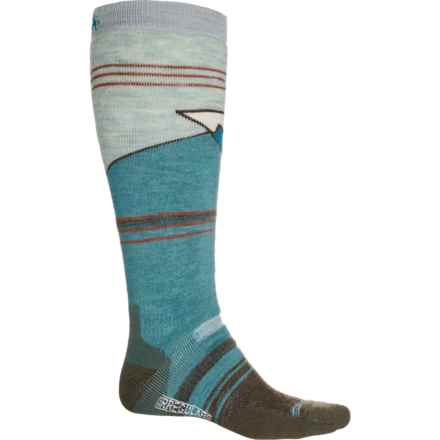 SmartWool Mountain Geo Full Cushion Snowboard Socks - Merino Wool, Over the Calf (For Men and Women) in Capri