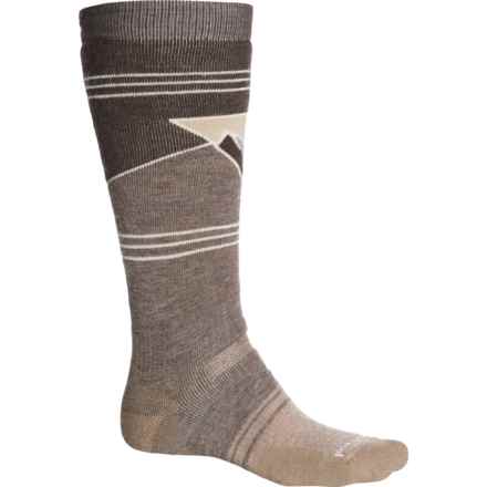 SmartWool Mountain Geo Full Cushion Snowboard Socks - Merino Wool, Over the Calf (For Men and Women) in Taupe